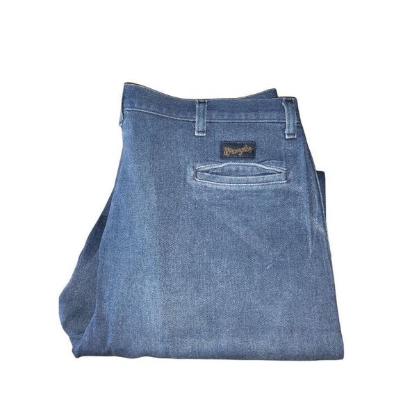 Wrangler‎ Jeans Men Sz 42 Blue Denim Straight Leg Vintage Western - Picture 1 of 6